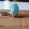 Blue Chalcedony Ring, 925 Sterling Silver Ring, Handmade Gemstone Ring, March Birthstone Ring, Stackable Ring, Everyday Ring, Gift For Her,
