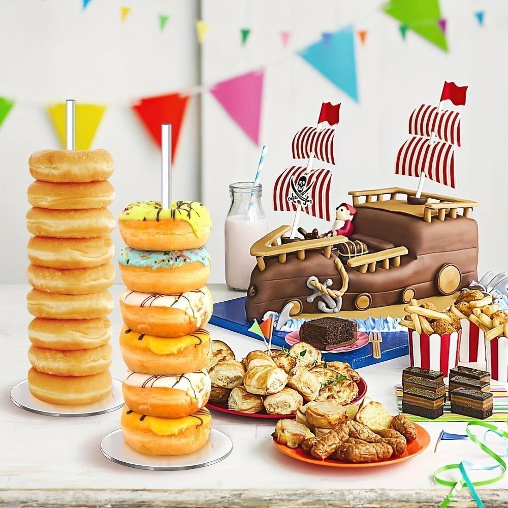 5Pcs Clear Donut Stands Wedding Table Decoration Dessert Display Stand Doughnut Holder Table