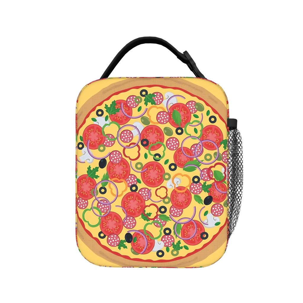 Pizza Insulated Lunch Bag Leakproof Tomato Style Lunch Container Thermal Bag Tote Lunch Box College Picnic Men Women