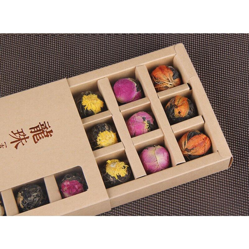 Ароматный чай Yunnan Raw Pu'er 120г (18 шт) Подарочная коробка с цветами Dragon Ball ручной работы