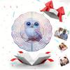 Metal Owl Wind Chime Colorful Iridescent Garden Decor Soothing Sound Hanging Ornament Durable Outdoor Indoor Decoration Gift for Home