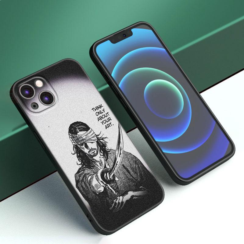Чехол для телефона Vagabond Manga для Apple iPhone 12 13 Mini 11 14 15 Pro Max 7 8 Plus X XR XS SE 2020 2022 черный силиконовый чехол