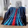 3D Soft Flannel Blanket Martini logo Stripe Print Throw Blanket Warm Plush Cover for Bed Sofa Bedroom Camping Travel Home Decor