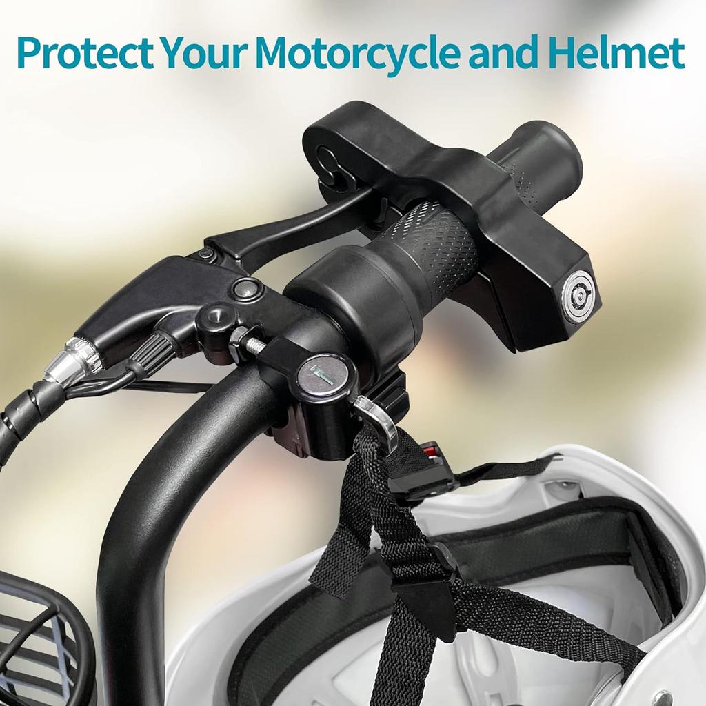 Набор из 2 шт.: замок дроссельной заслонки для мотоцикла и; Замок для мотоциклетного шлема, AUCARAUTO Мотоцикл и шлем, противоугонная защита, замок из твердого сплава, подходит