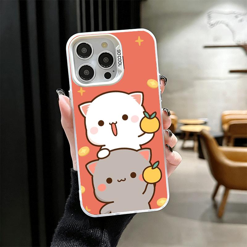 Мультяшный Милый Персик Гома Ударопрочный Чехол для Телефона для iPhone 17 Air 16 16E 15 Pro Max 14 Plus 13 Mini 12 Задняя Крышка Противоударный Fundas
