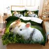 Cartoon Rabbit Duvet Cover Set Funny Animals 3D Print Bedding Set For Kids Teens Bedroom Decor Comforter Cover With Pillowcases