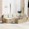 VidaXL 7-Piece Garden Sofa Set with Cushions Beige Poly Rattan 3359290