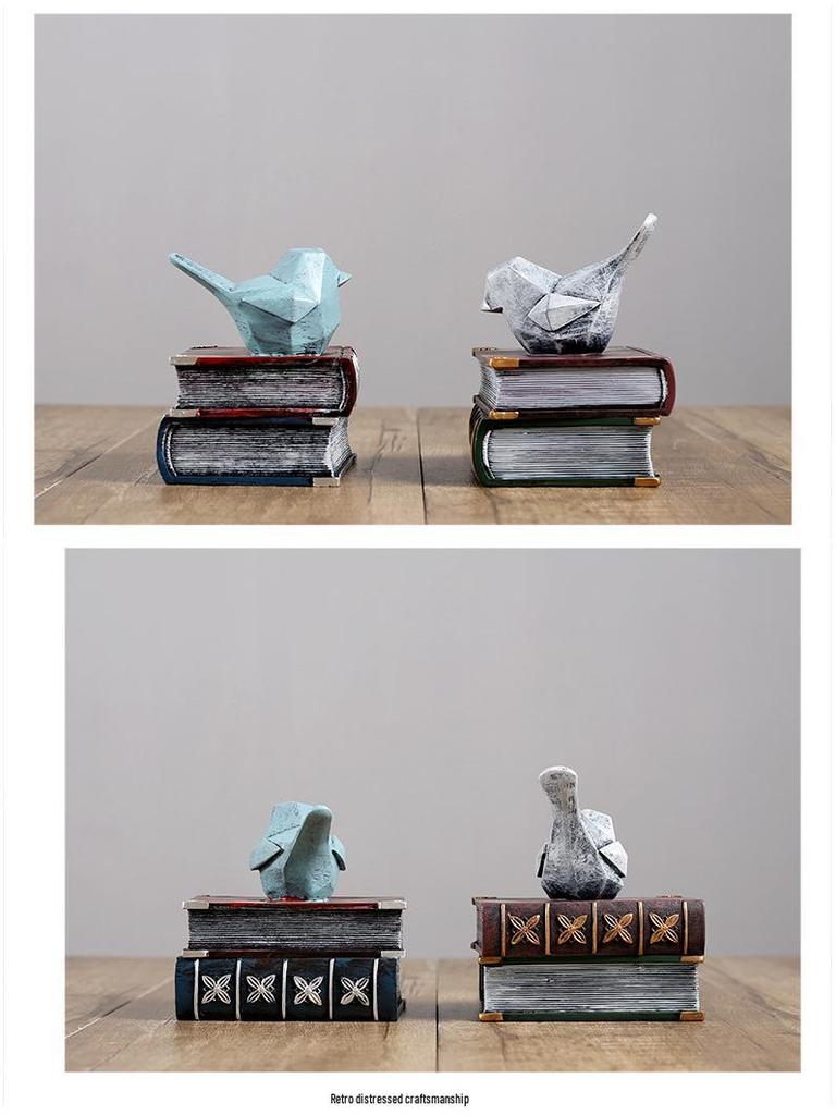 Retro American Bird Bookend - Decorative Home, Living Room & Desk Ornament
