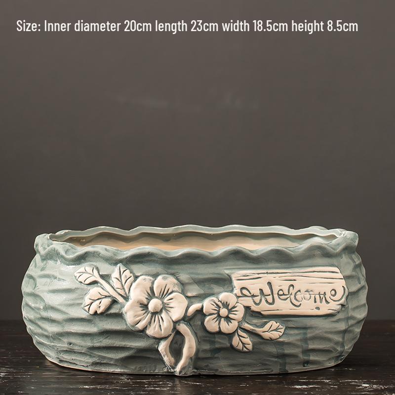 Мультяшный грубый керамический большой керамический горшок для суккулентов в стиле книжки с картинками