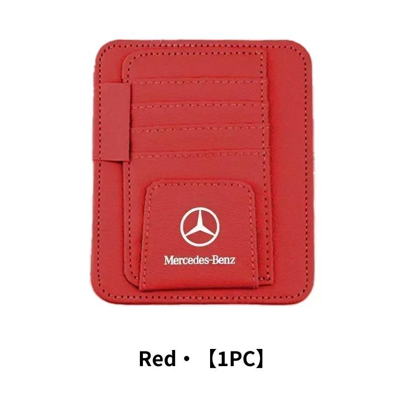 JGAWR1 Car Sun Visor Glasses Holder Card Bag Eyeglasses Storage Clip For Mercedes Benz AMG A C E S Class W201 W210 W108 W204 W205 W203