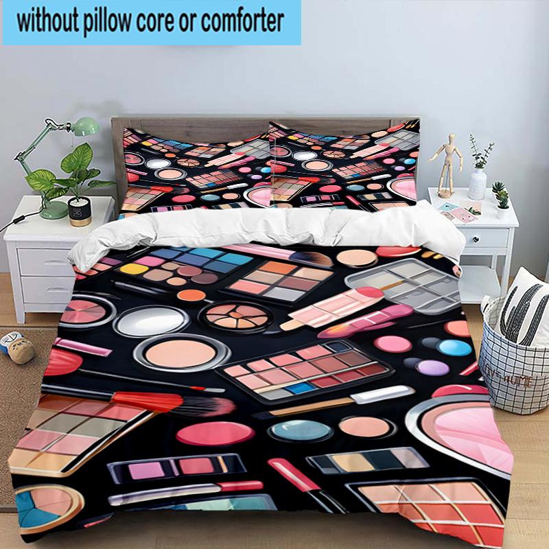 Hair Styling Essentials 3pcs Bedding,Including 1pc Duvet Cover And 2pcs Pillowcases Perfect for Christmas,Ideal for Bedroom, Dormitory