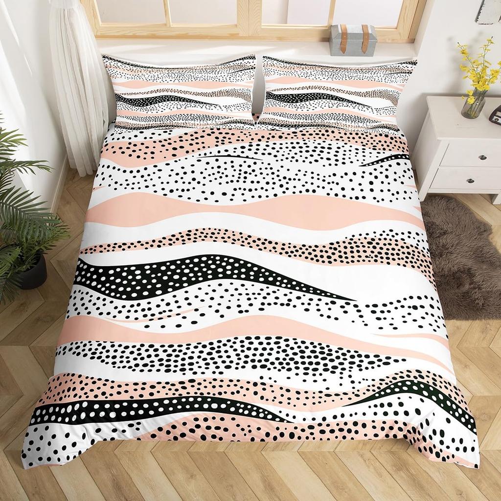 Hawaiian Beach Abstract Duvet Cover King Size Ocean Wave Set Gradient Stripe Bedding Modern Minimalist Room Decor 3 Piece Set