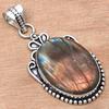 Pendant Multi Fire Labradorite Gemstone Valentine'Day Silver Jewelry 2.25"