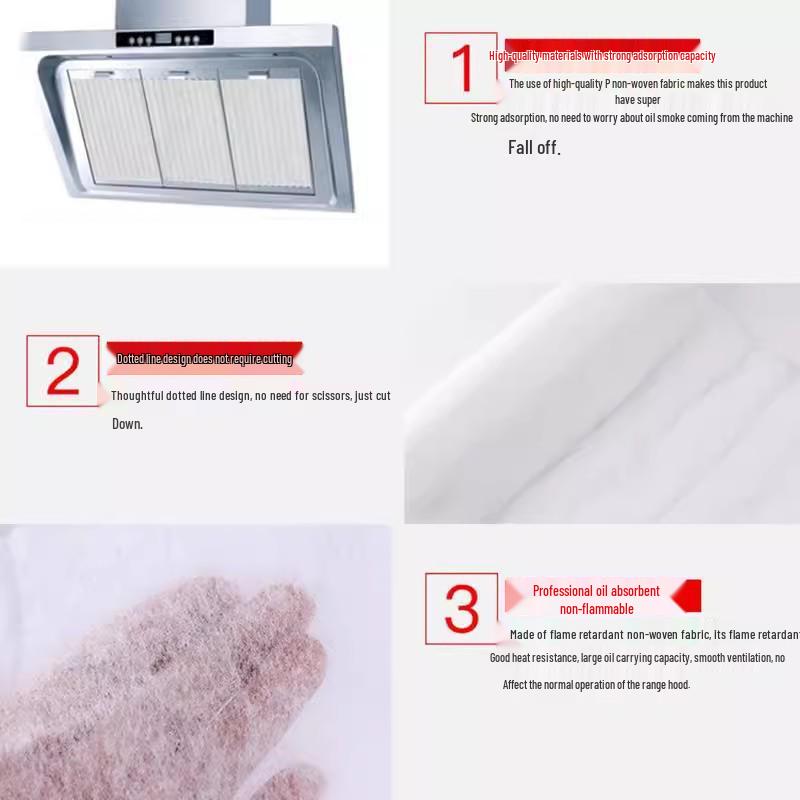 Японский кухонный фильтр, устойчивый к высоким температурам: Впитывающая масло хлопковая сетка, Защитная наклейка от дыма, Огнестойкая