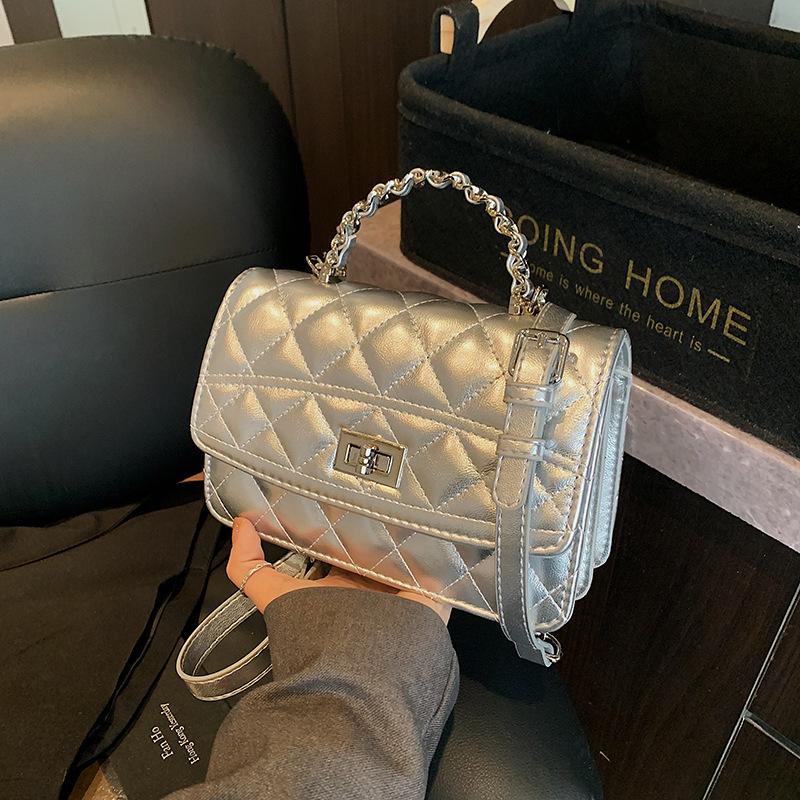 Сумка-цепочка ромбовидной формы, женская новая летняя нишевая на плечо, мессенджер, портативная маленькая квадратная сумка