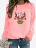 Women's Autumn and Winter Plush Clothing Printed Casual Sportswear Long Sleeved Top T-shirt Women's Round Neck Sweater Pullover