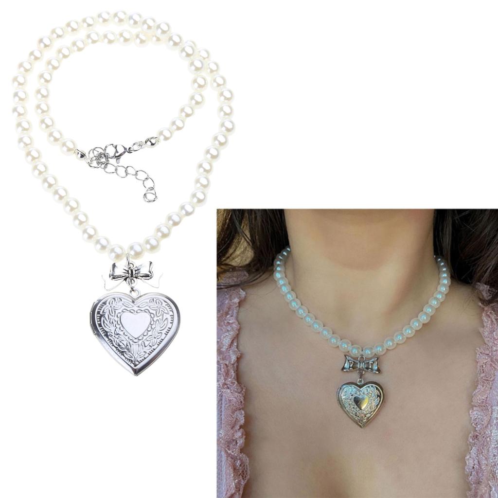 Модное ожерелье с подвеской в виде банта в форме сердца, сладкая жемчужная цепочка, колье-чокер на ключицу, ювелирное украшение, цепочка на шею