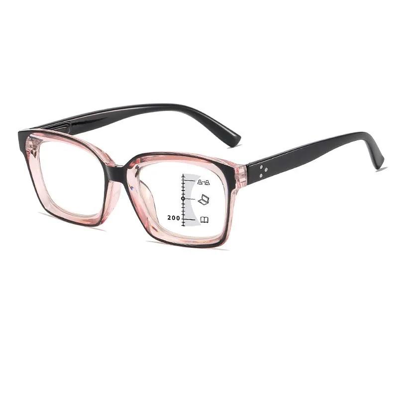 Ретро Тренд Прогрессивные Мультифокальные Очки для Чтения Новые Дизайнерские Синие Очки Анти-Свет для Дальнозоркости для Женщин Мужчин Очки HD