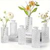6-Piece Set of Glass Vases, Small Diamond Vases In Bulk, Mini Vase Decoration Center, Retro Bottle Desktop Decoration, Wedding Decoration, Rec
