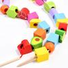 Montessori Color Shape Cognition Toys Fruit Color Shape Wooden Beads Sequencing Toy  Boys Girls