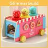 Kids Wooden Educational Toy With Ice Cream Truck Shape For Early Learning Gift