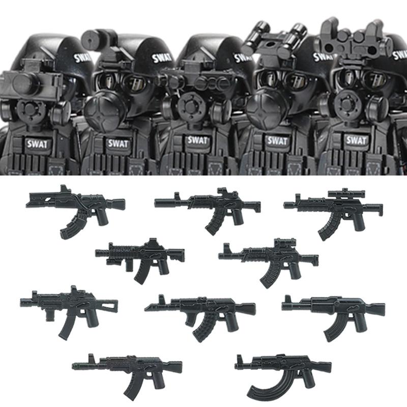 Городская полиция Китай Спецназ Конструктор Штурмовой солдат Фигурки SWAT Маска газовой защиты Военное оружие Кирпичики Игрушки Дети