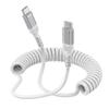 iPhone16 Charging Cable Coil Type 20W/PD Compatible From 20cm To 120cm Free Expansion and Contraction USB-C Charging Cable Curl Cable for Car