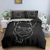 Bulldog Pattern Duvet Cover Set Cute Cartoon Dog King Queen Full Size Bedding Set for Kid Boy Girl Polyester Comforter Cover
