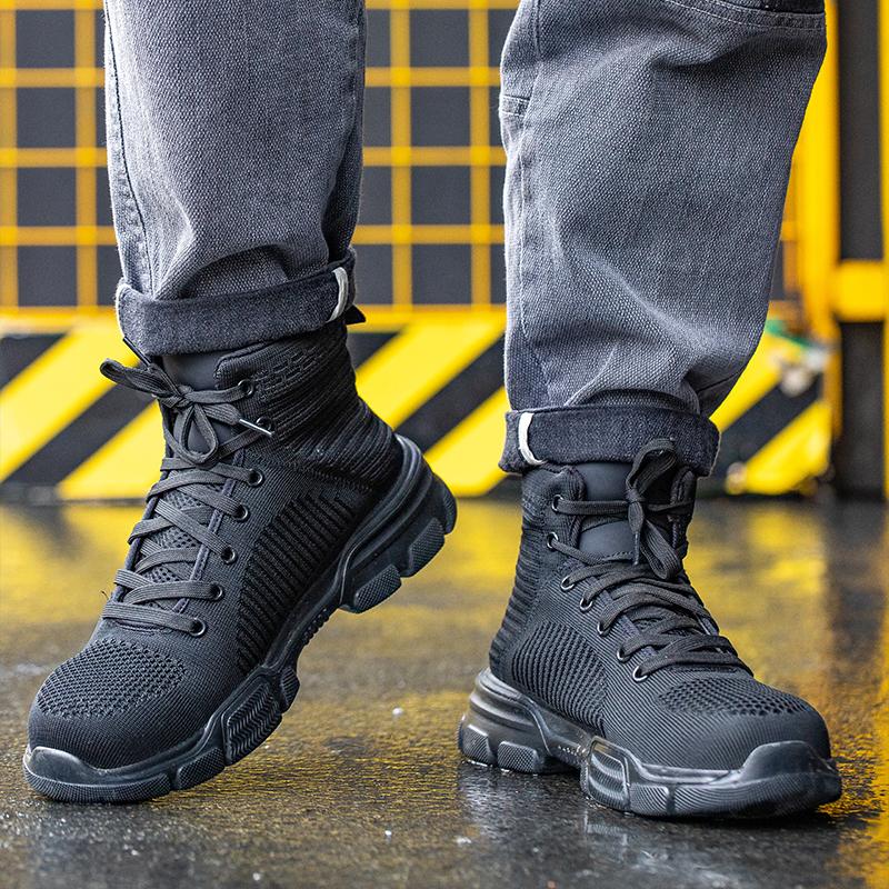 Легкие зимние рабочие защитные ботинки со стальным носком. Рабочая обувь. Осенняя неразрушимая защитная обувь. Мужские непрокалываемые мужские рабочие ботинки.