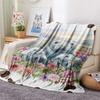 1PC Floral Cow Animals Print FlAannel Blanket, High quality Comfortable for All Seasons, Home Decor, Warmth and Comfort