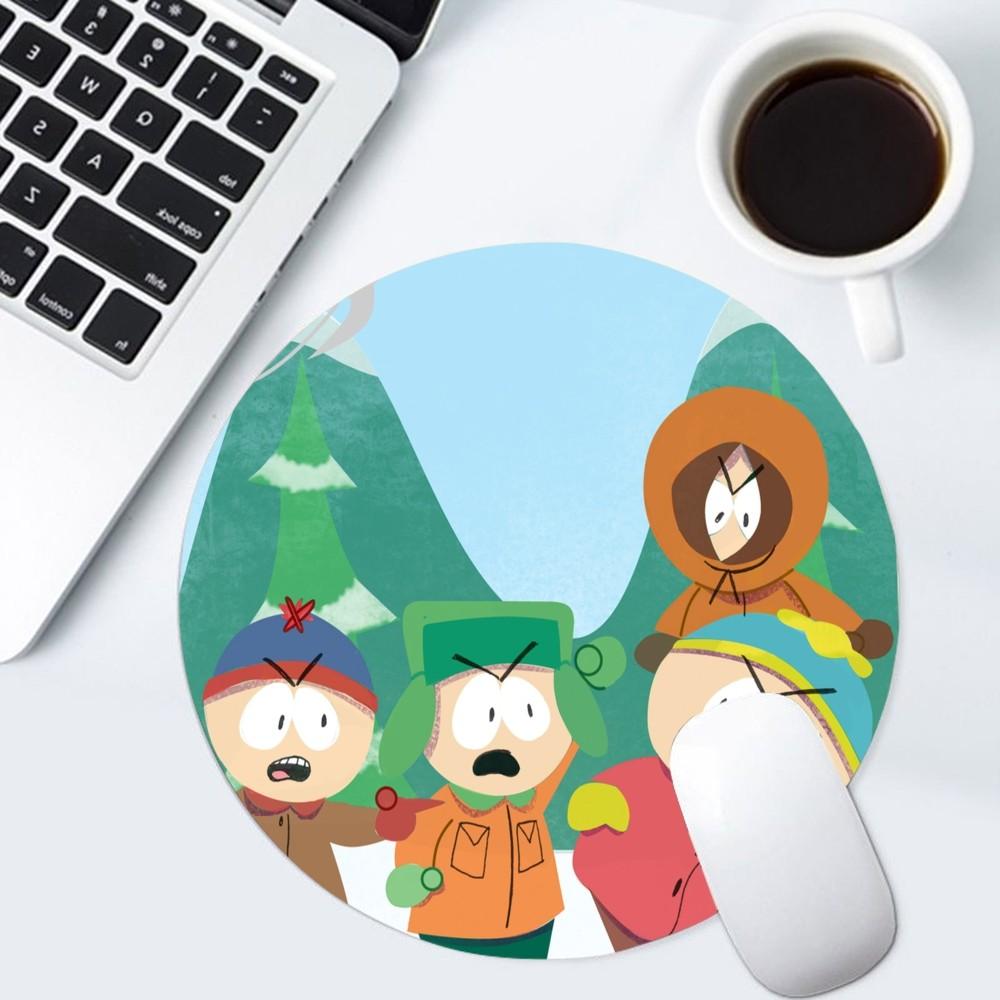 S-South Funny P-Park Mousepad Small Round Speed Version Game Computer Keyboard Office Table Mat PC Laptop Mouse Mat Desktop Mat
