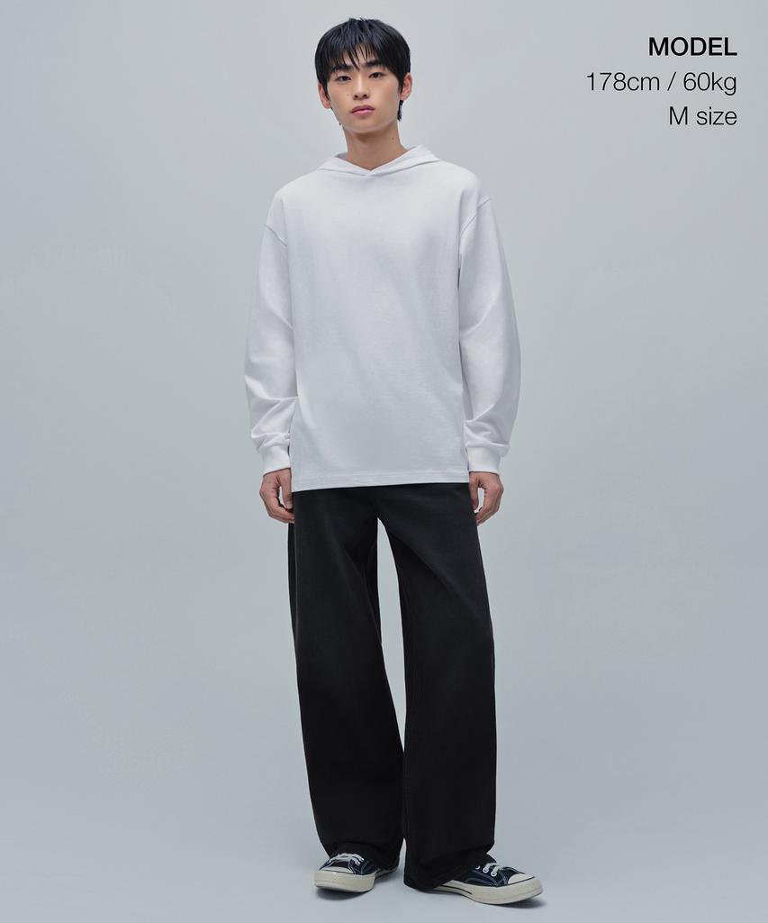 Футболка с капюшоном и длинным рукавом [Белая]