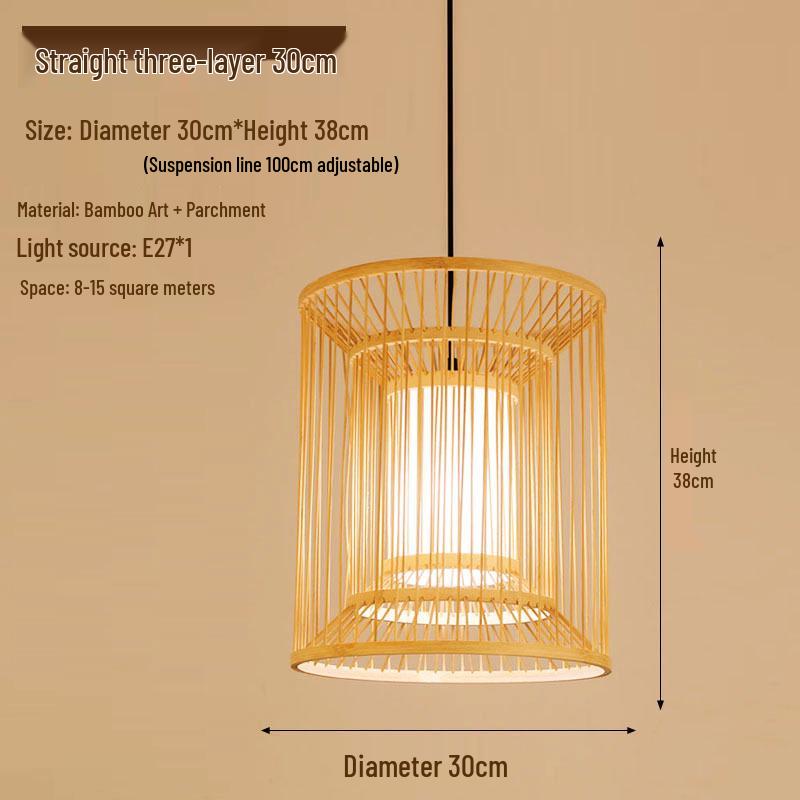 Retro Zen Bamboo Weaving Pendant Lamp for Restaurants & Teahouses