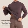 Men's Warm Long-Sleeve Mid-Neck Sweater Top: Comfortable High-Elastic Cotton, Perfect for Autumn & Winter Outerwear
