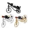 Vintage Shaped Wine Holder Wrought Iron Tricycle Bike Wine Bottle Rack Countertop Display for Dropshipping