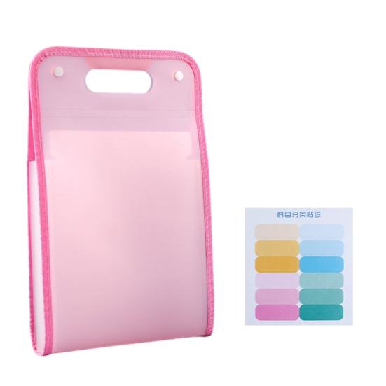 A4 Expanding File Folder with 13 Pockets Handheld Accordion Organizer Clear Cover Portable Document Holder for Students Office Use