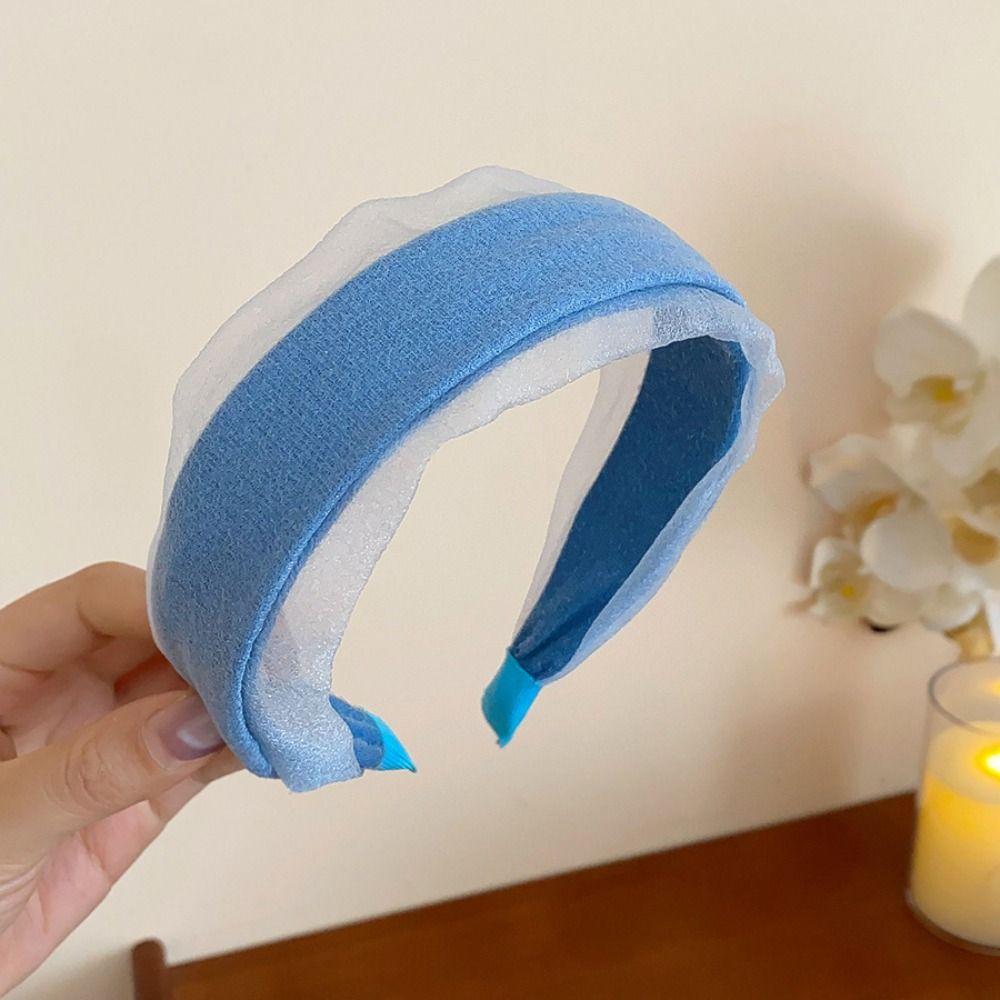 Korean Style Chiffon Headband Sweet Wide Edge Hairband Elegant Women Hair Hoop Women/Lady