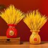 Chinese Style Blessed Bag Flowerpot Vase Red/Gold Flower Arrangement Vase  Living Room