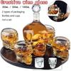 Newest Hand Blown Glass Wine Bottle Decanter and Glass Crystal Skull Shaped Wine Set Vodka Bottle Skull Bottle 75ML/350ML/550ML/1000ML