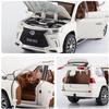 Lexus 570 Off-Road в масштабе 1/24, модель роскошного внедорожника, игрушечный автомобиль из цинкового сплава со звуком и светом для детей, подарок для мальчиков и девочек