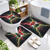 3Pcs Flannel Toilet Mat Set Hungary Football Bathroom Rug Bath Carpet Non Slip Home Decor