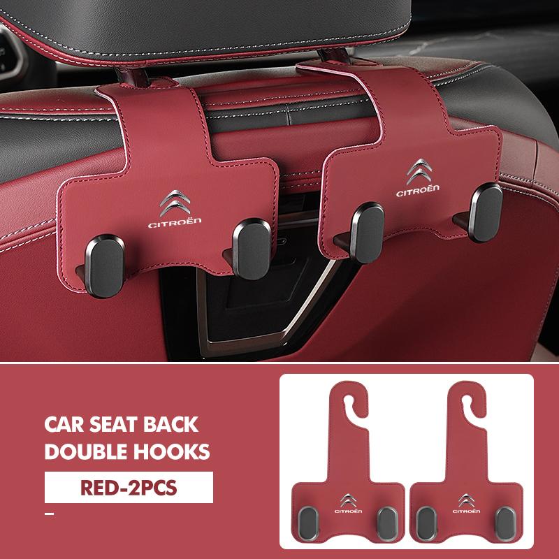 OCDK9 Car Rear Seat Double Head Storage Hook Headrest Hanger Clip For Citroen Jumper Celysee Cactus Picasso Aircross Saxo Grand