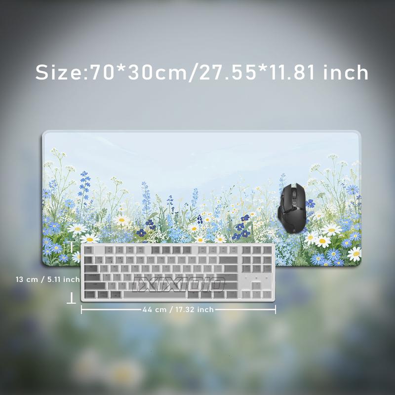 Mouse Pad Blue Wildflower Meadow Gamer printon demand Home Large New Mousepad XXL Playmat MousePads Natural Rubber Table Mat
