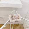 Stylish Mini Girls Handbag With Pearl Bow Design For Fashionable Princesses In Black And White Colors