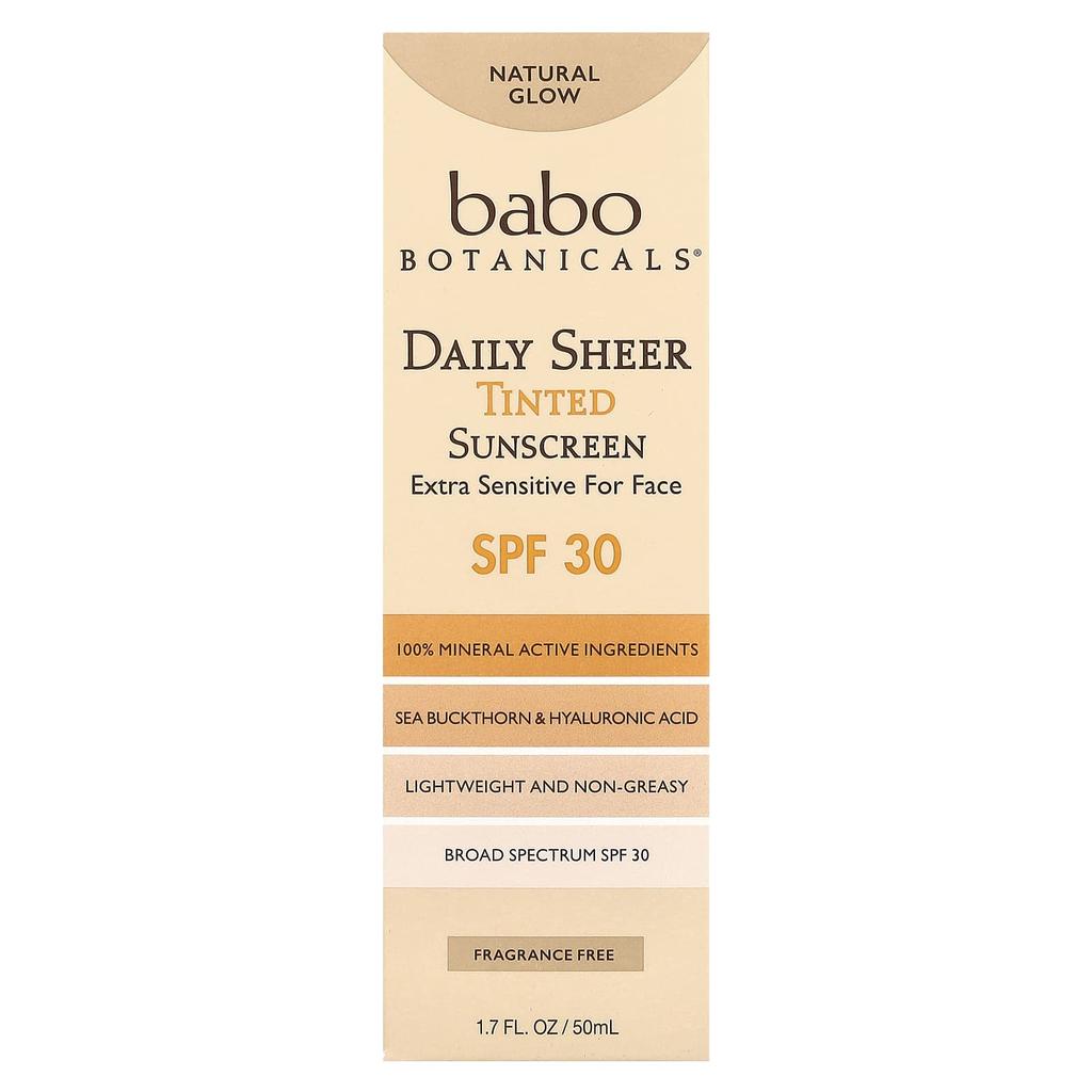 Daily Sheer Tinted Sunscreen, Spf 30, Natural Glow, Fragrance Free, 50 Ml (1.7 Fl Oz)