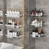 Bathroom Shelf Aluminum Alloy Shampoo Rack Makeup Storage Organizer Shower Shelf Bathroom No Drill Wall Corner Shelf