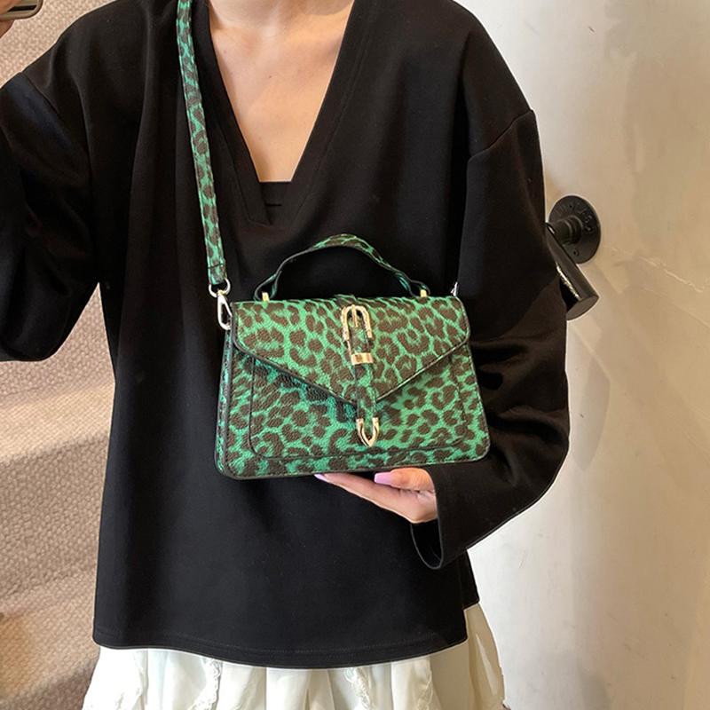 Summer New Design Y2k Leopard Print Small Flap Bag Motorcycle Style Women's PU Leather Shoulder Crossbody Bag