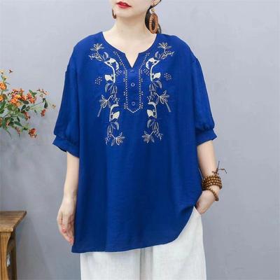 Летняя рубашка из хлопка Tencel, женская свободная вышитая цветочная тонкая рубашка с капюшоном