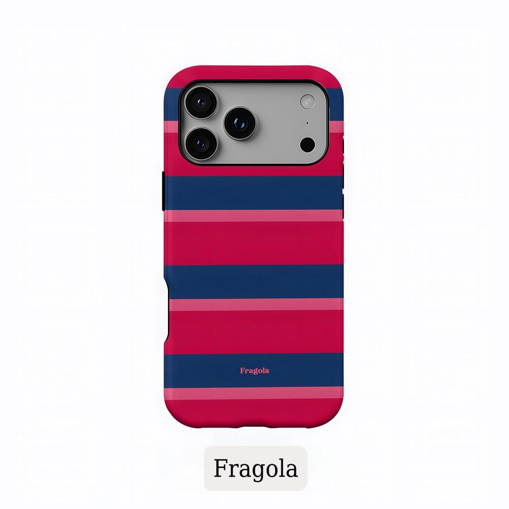 Stripe Phone Case for iPhone 17 16 15 14 13 12 11 Air Pro Max Plus Luxury Clmj Fragola Coloful Stripes Double-layer Back Cover