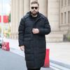 Новое мужское пальто Fat Plus Plus большого размера с воротником-стойкой, зимнее пуховое пальто, удлиненное пуховое пальто выше колена для тепла